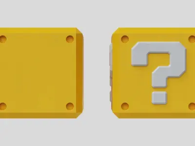 Mario Question Mark Block Cube 3D model