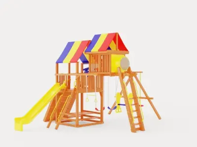 Sunshine Clubhouse Pkg IV Tons of Bells Whistles With Tarp Low-poly 3D model