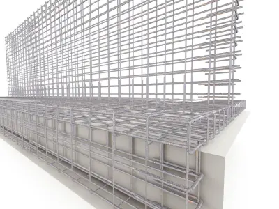 Wall Cross Section Insulation-Park wall detail-3 3D model