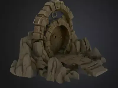 Swirling Dungeon Gate Low-poly 3D model