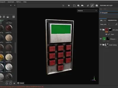 Keypad 3D Model metal device with buttons Low-poly 3D model