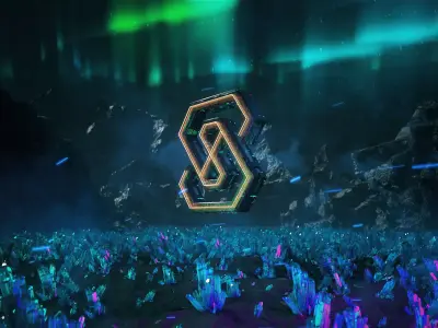  Aurora Mountain Crystal Ground Ore Scifi LOGO desert Cyberpunk 3D model