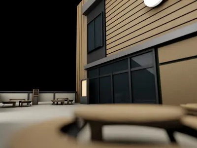 Fast Food Restaurant Low-poly 3D model