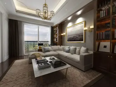 Living Room Design in Empire Style 3D model