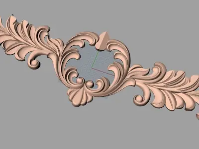 Bed door flower 3D relief STL model for CNC engraving E502 3D model