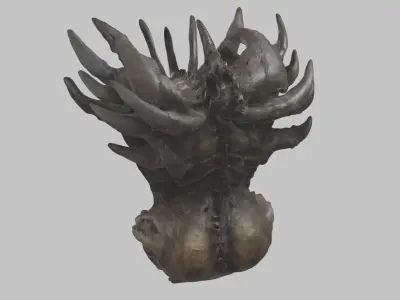 HR Giger Woman Scifi Head Bust Low-poly 3D model