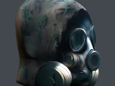 Gas mask helmet 3d model military combat Low-poly Low-poly 3D model