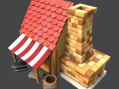 smithy stylized premium 3d model Low-poly 3D model