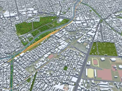 Morelia Michoacan Mexico 30km Low-poly 3D model
