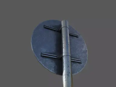 Circle Traffic Sign Low-poly 3D model