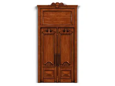 Door0011 ornate wooden door 3D model