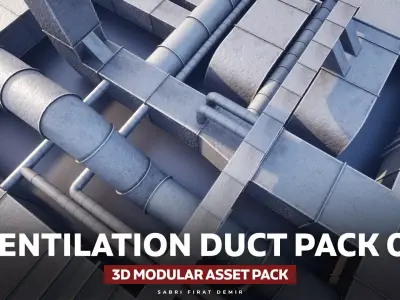Ventilation Duct Pack Vol 01 Low-poly 3D model