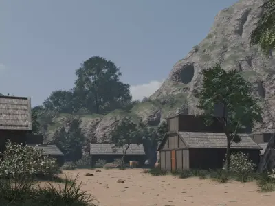 Enchanted Tree Village 3D model