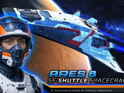 ARES 8 - Shuttle  Low-poly 3D model