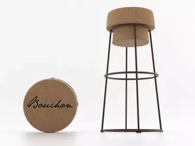 Bouchon stool with cork base 3D model