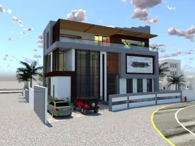 Modern Residential Villa  Exterior Design 3D model