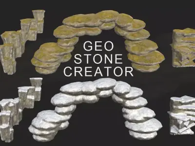 Geo Stone Creator for Blender 3D Low-poly 3D model