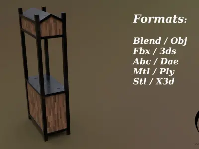 Trade stand 10 4in1 R - 4 PBR Texture 1 Model Low-poly 3D model