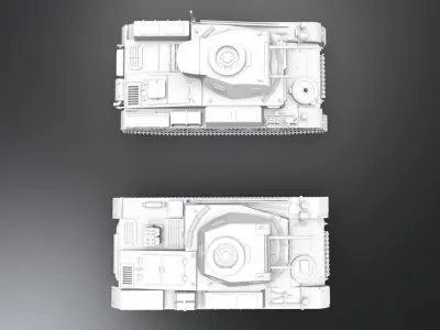 Panzer 2 C and F scale model 3D print model