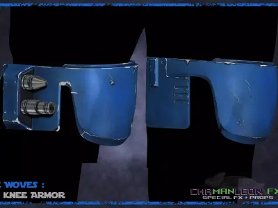 Axe Woves BoBF Knees The Mandalorian Cosplay Armor 3D print model