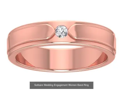 35 Solitaire Wedding Engagement Women Band Rings Collection 3D Model Pack