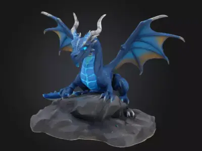 Isco the Ice Dragon - 3D Printable  3D print model