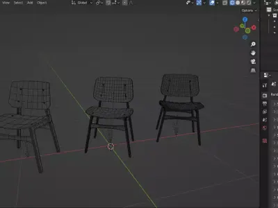 Low Poly Modern Wooden Dining Chair Free low-poly 3D model