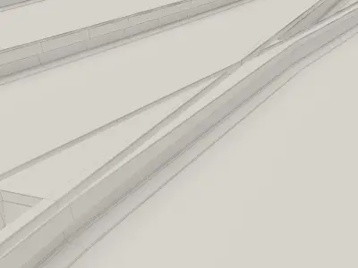 Tram Rails Element - Trapeze 3D model