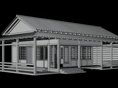 Medieval  Japanese Houses  - 4K Textures Game Ready Low-poly 3D model shop