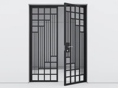 Aluminium door 31 3D model