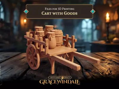 Cart with Goods Free 3D print model