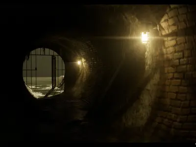 London Sewer Modular Pack Low-poly 3D model