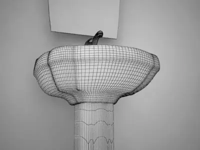 Wash-bowl with mirror 3D model