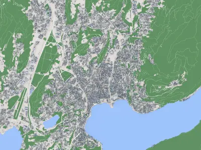 Lugano City Switzerland 3D model