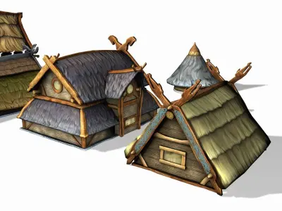 Viking Building Pack Low-poly 3D model