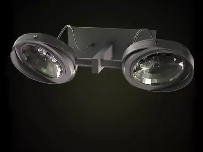 Black Over Head Lighting   Outdoors 3D model