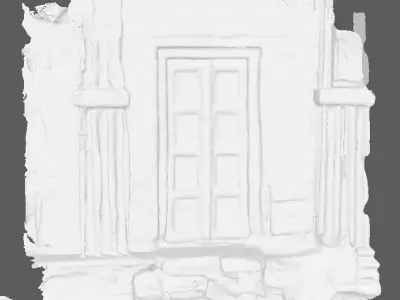 The structure of wooden door of the old Fort 3D model