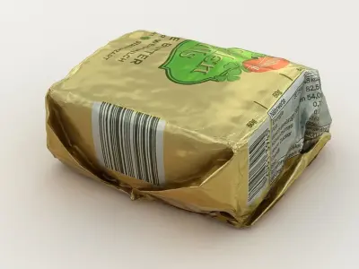 Butter gold wrapper 3D model