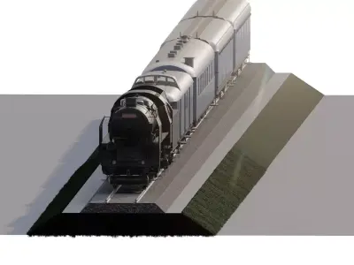 Steam train based on early 1900s Orient Express 3D model