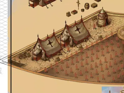 Crusaders - Barracks - Tents 01 3D model