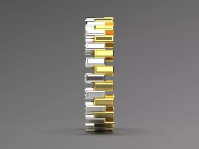 Two-tone Gold stl Ring Model gr0136 3D print model