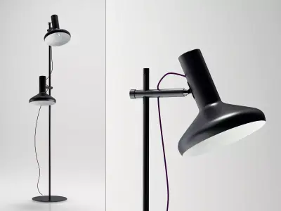 Duo floor lamp with two lamps 3D model