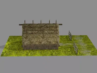 Medieval Viking House 02 Game Ready Low-poly 3D Model Low-poly 3D model