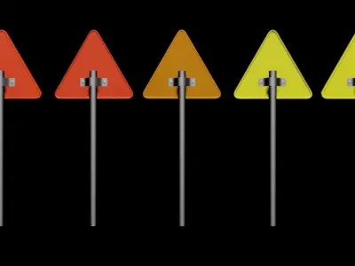 signs road Low-poly 3D model