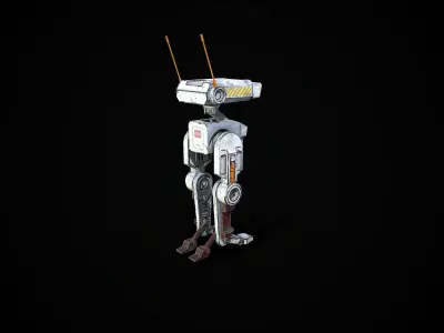 Robot Low-poly 3D model 14