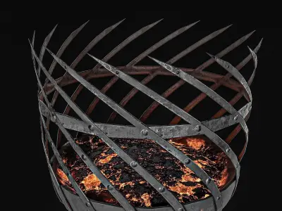 Medieval Torch Pack Low-poly 3D model