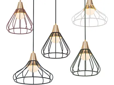 GRID4 modern cage pendant lights for living room 3D model