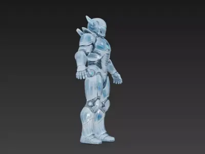 Advanced Blue Power Armor Futuristic Sci-Fi Exoskeleton 3D Model 3D model