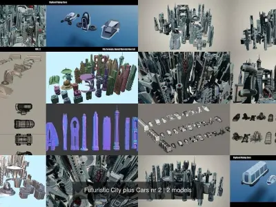 Futuristic City plus Cars nr 2 3D Model Pack