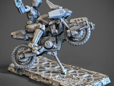 Scifi Ride Bike Mech 32mm 3D print model